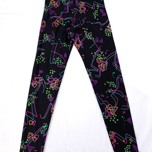 Gilda Marx Spandex VINTAGE 1980s Neon Printed Tights Sz Small - Picture 6 of 9